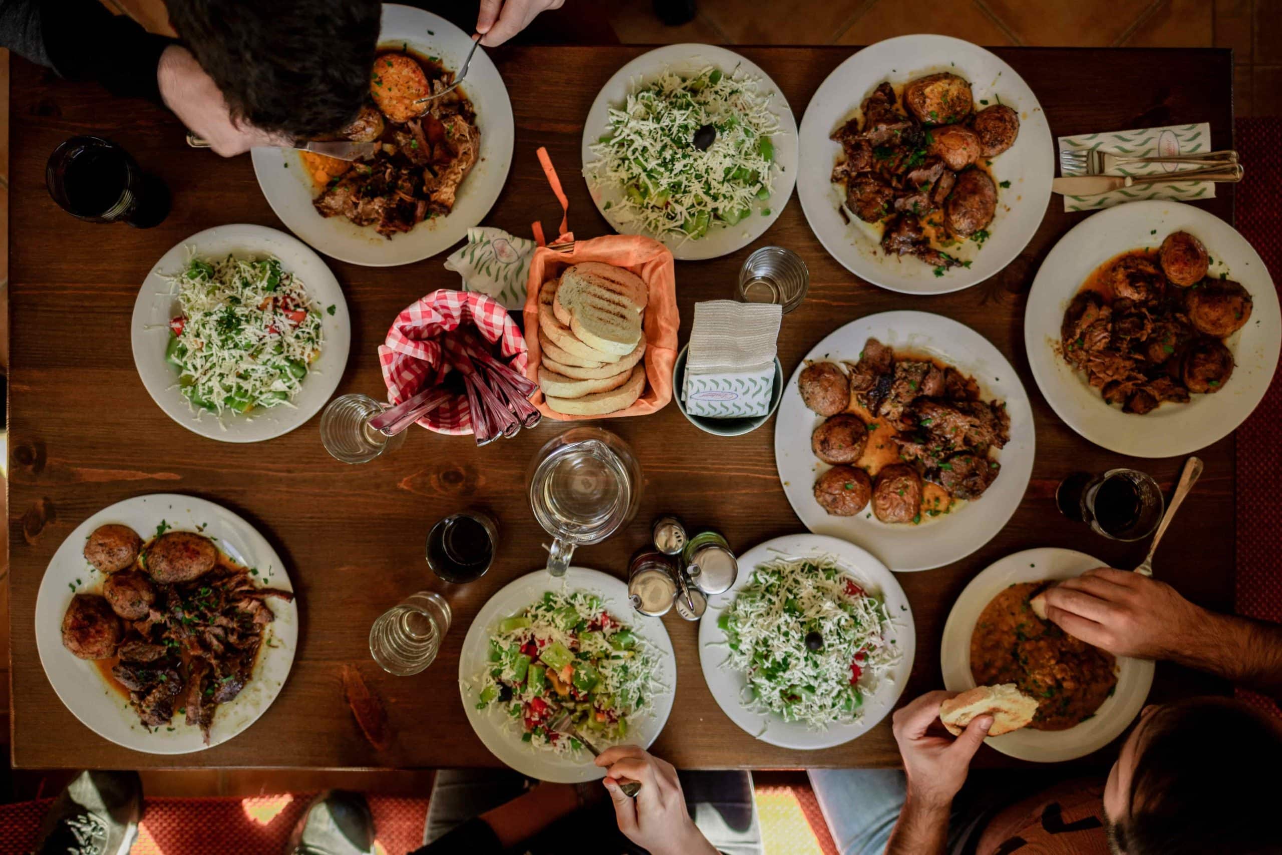 A table shot of delicious sharing plates
