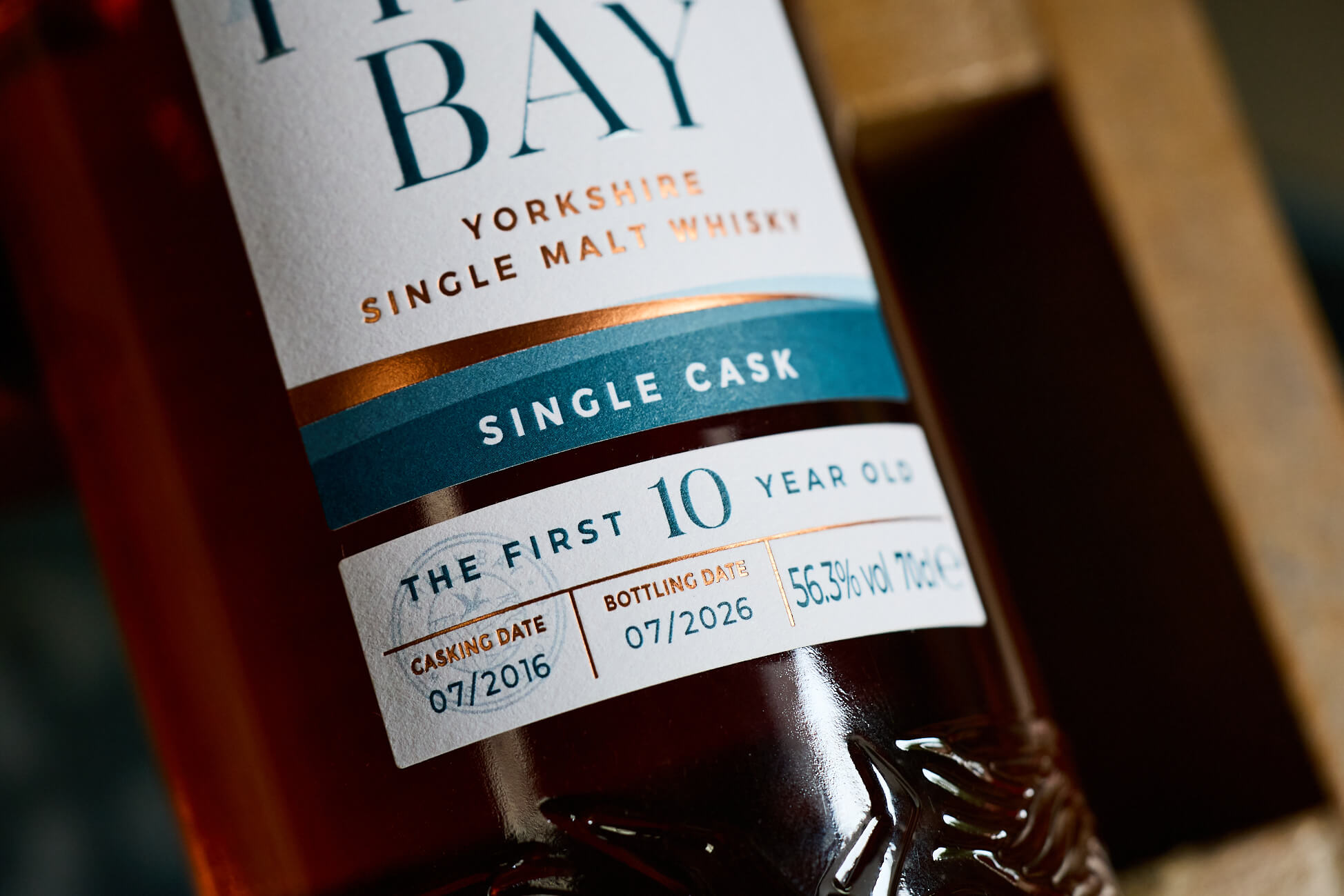 Close up of the First 10 Year Old whisky